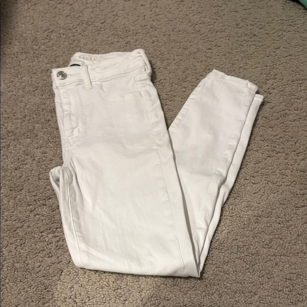 American Eagle Next Level Stretch White Skinny Jeans/Jeggings